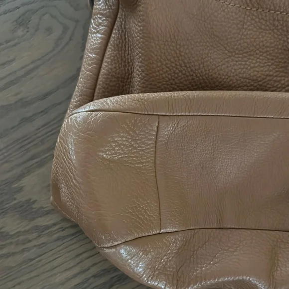 Coach Tan and Red Soft Pebble Leather Crossbody Bag - Picture 7 of 9